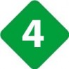 Chiffre 4 quatre - autocollant sticker losange de couleur adhésif ref65
