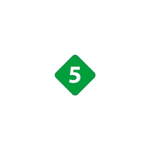 Chiffre 5 cinq - autocollant sticker losange de couleur adhésif ref65