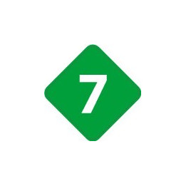 Chiffre 7 sept  - autocollant sticker losange de couleur adhésif ref65