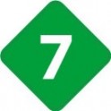 Chiffre 7 sept  - autocollant sticker losange de couleur adhésif ref65