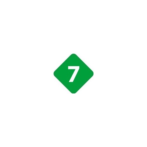 Chiffre 7 sept  - autocollant sticker losange de couleur adhésif ref65