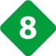 Chiffre 8 huit - autocollant sticker losange de couleur adhésif ref65