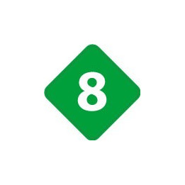 Chiffre 8 huit - autocollant sticker losange de couleur adhésif ref65