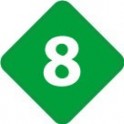 Chiffre 8 huit - autocollant sticker losange de couleur adhésif ref65