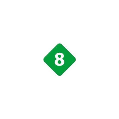 Chiffre 8 huit - autocollant sticker losange de couleur adhésif ref65
