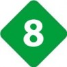 Chiffre 8 huit - autocollant sticker losange de couleur adhésif ref65