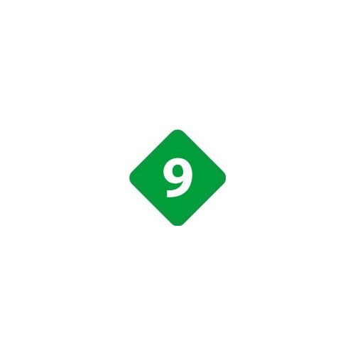 Chiffre 9 neuf - autocollant sticker losange de couleur adhésif ref65