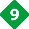 Chiffre 9 neuf - autocollant sticker losange de couleur adhésif ref65