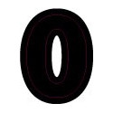 Chiffre 0 zero - autocollant sticker classique noir adhésif ref66