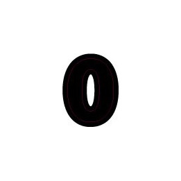 Chiffre 0 zero - autocollant sticker classique noir adhésif ref66