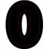 Chiffre 0 zero - autocollant sticker classique noir adhésif ref66