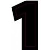 Chiffre 1 un - autocollant sticker classique noir adhésif ref66