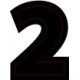 Chiffre 2 deux - autocollant sticker classique noir adhésif ref66