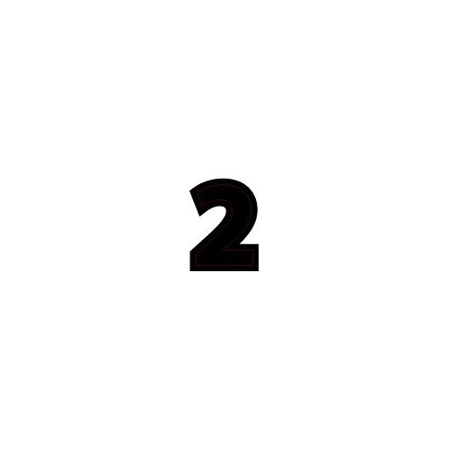 Chiffre 2 deux - autocollant sticker classique noir adhésif ref66