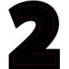 Chiffre 2 deux - autocollant sticker classique noir adhésif ref66