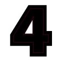Chiffre 4 quatre - autocollant sticker classique noir adhésif ref66