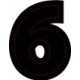 Chiffre 6 six - autocollant sticker classique noir adhésif ref66