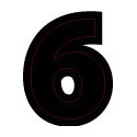 Chiffre 6 six - autocollant sticker classique noir adhésif ref66
