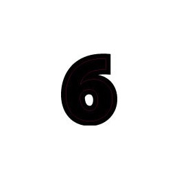Chiffre 6 six - autocollant sticker classique noir adhésif ref66