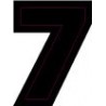 Chiffre 7 sept - autocollant sticker classique noir adhésif ref66