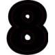 Chiffre 8 huit - autocollant sticker classique noir adhésif ref66