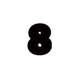 Chiffre 8 huit - autocollant sticker classique noir adhésif ref66