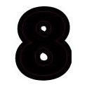 Chiffre 8 huit - autocollant sticker classique noir adhésif ref66