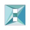 Chiffre 8 huit - autocollant sticker triangles bleus adhésif ref67