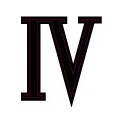 Chiffre romain 4 quatre - autocollant sticker noir adhésif ref68