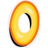 Chiffre 0 zero - autocollant sticker style tag jaune adhésif ref69