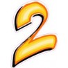 Chiffre 2 deux - autocollant sticker style tag jaune adhésif ref69