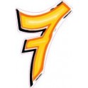 Chiffre 7 sept - autocollant sticker style tag jaune adhésif ref69