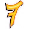 Chiffre 7 sept - autocollant sticker style tag jaune adhésif ref69