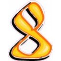 Chiffre 8 huit - autocollant sticker style tag jaune adhésif ref69