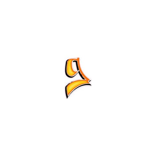 Chiffre 9 neuf - autocollant sticker style tag jaune adhésif ref69