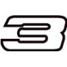 Chiffre 3 trois - autocollant sticker design dynamique adhésif ref70