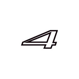 Chiffre 4 quatre - autocollant sticker design dynamique adhésif ref70