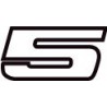 Chiffre 5 cinq - autocollant sticker design dynamique adhésif ref70