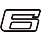 Chiffre 6 six - autocollant sticker design dynamique adhésif ref70