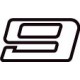 Chiffre 9 neuf - autocollant sticker design dynamique adhésif ref70