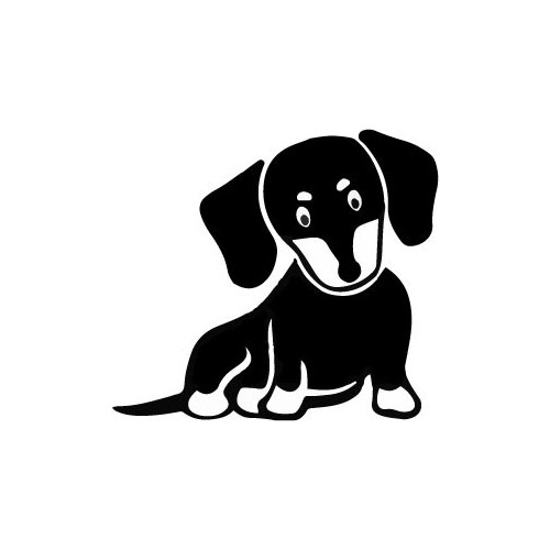 Chien Teckel autocollant sticker adhésif logo 3