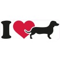 Chien i love Teckel autocollant sticker adhésif 