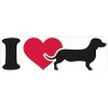 Chien i love Teckel autocollant sticker adhésif 