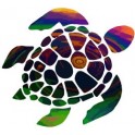 Schildkröte-hibiskus multicolor aufkleber sticker 8-1