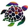 Tortue hibiscus multicouleur autocollant stickers 8-1