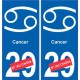 Cancer astrologie autocollant plaque auto logo 1