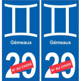 Gémeaux astrologie autocollant plaque auto logo 1