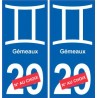 Gémeaux astrologie autocollant sticker département plaque auto logo 1
