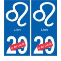 Lion astrologie autocollant plaque auto logo 1