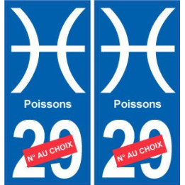 Poissons astrologie autocollant plaque auto logo 1